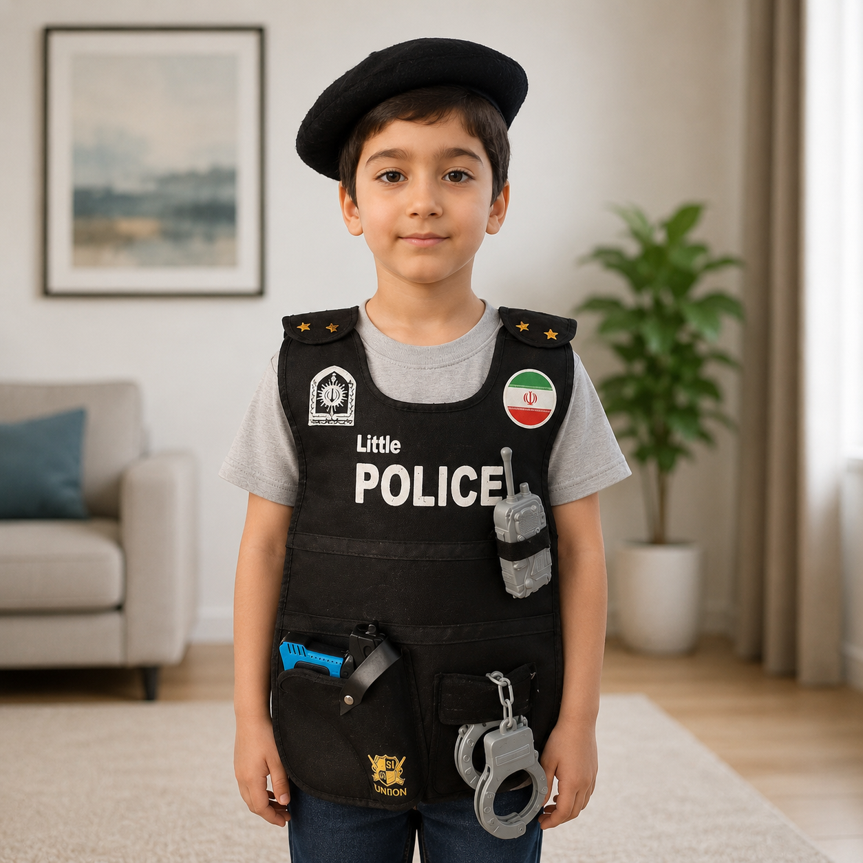 جلیقه پلیس کودک باتجهیزات کامل